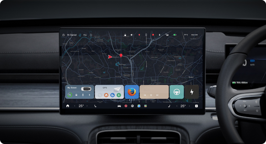 Konsol kontrol pusat dengan layar 15.6 inci 2.5K high-definition
