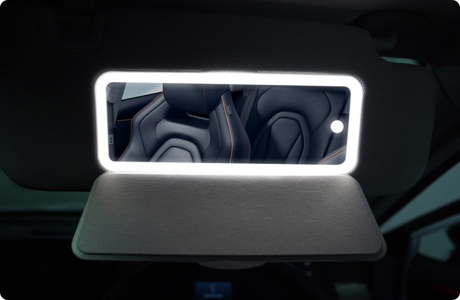 Sunvisor Futuristik dengan Cermin Rias + Lampu